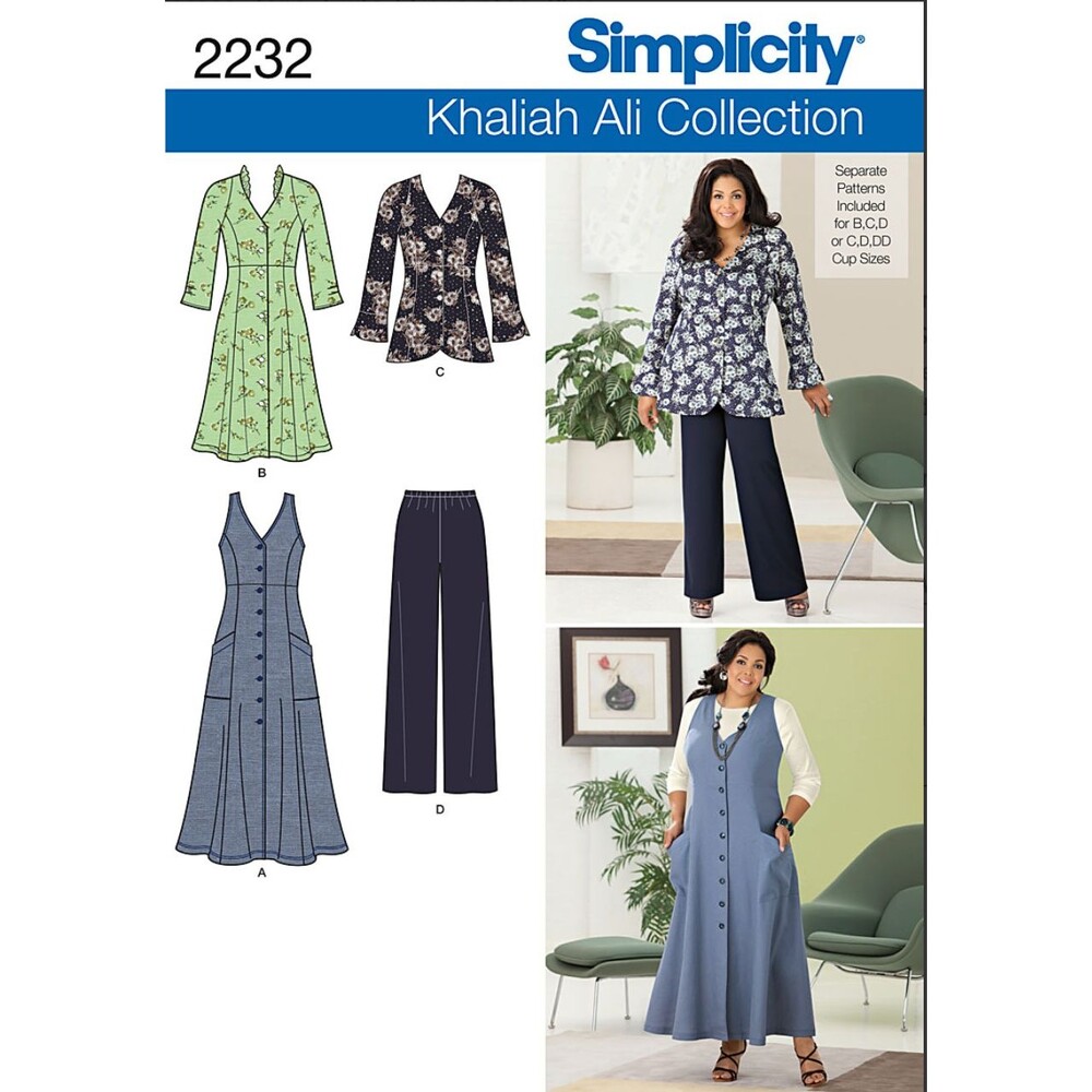 Simplicity Sewing Pattern 2232 Womens Dress Jacket Pants Sizes 20W-28W FF UNCUT